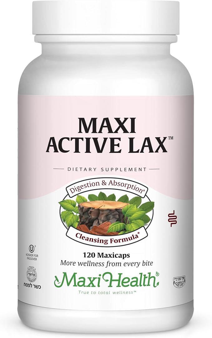 Maxi Health Active Lax - Laxative Support Capsules, 120 Count - Kosher for Passover