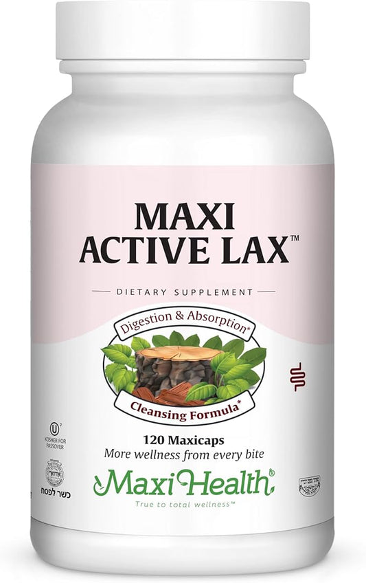 Maxi Health Active Lax - Laxative Support Capsules, 120 Count - Kosher for Passover