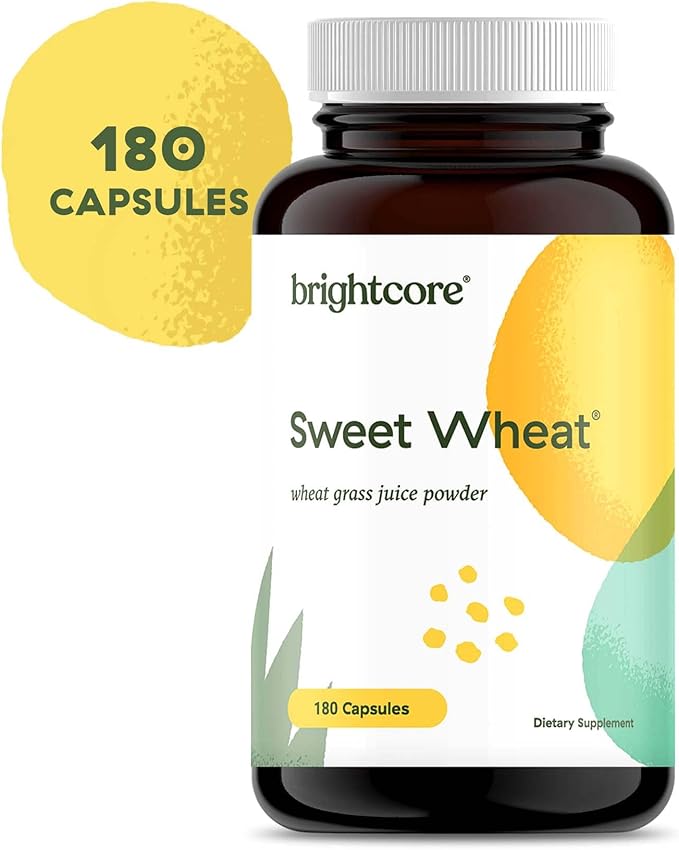 Nutrition Sweet Wheat, Ready-to-Drink Athletic Greens, Super Greens with Digestive Enzymes for Digestive Health and Immune Boost, 180 Wheatgrass Juice Powder Capsules