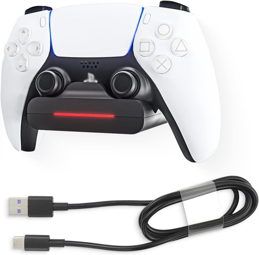 REEYEAR PS5 Controller Wall Mount Charger Dock with 3.3Ft Cord,Charging Station Holder fits for PS5 Pro Wireless Controller with LED Indicators Fast Charging Speed Cable,Space Saving
