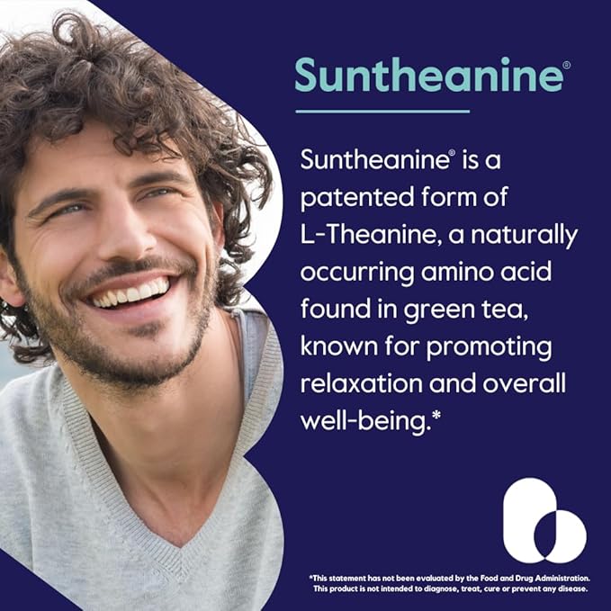 BESTVITE L-Theanine 200mg with Patented and Clinically Studied Suntheanine (60 Vegetarian Capsules) - No Stearates - Vegan - Non GMO - Gluten Free