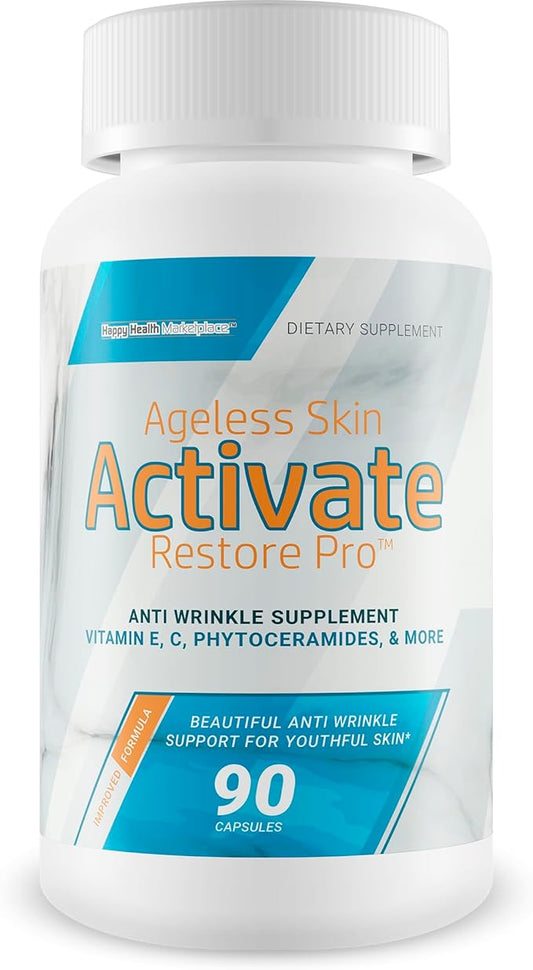 Ageless Skin Activate Restore Pro - Our Best Anti Aging Supplement - Ageless Brain & Body Reactivate Anti Aging Pills - Anti Ageing Re Activate Capsules - Anti Age Youth Reactivate Skin Supplement