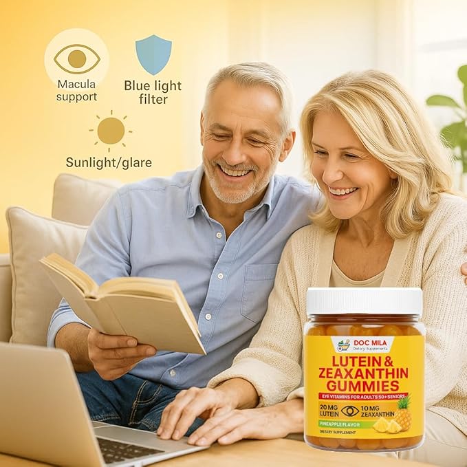 Lutein & Zeaxanthin Gummies – Eye Vitamins for Adults 50+ & Seniors – Eye Health Supplements for Over 50 Adults – Luteina y Zeaxantina para Los Ojos – 30 Chewable Gummy
