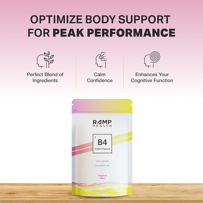 B4 - Supplement - Available in 6 Flavors - L-Theanine, Lemon Balm Extract, and More - 10 Count (10 Packets, Tropical Bliss)