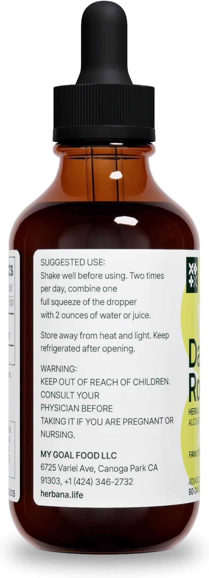 Dandelion Root 4 fl oz Liquid Extract - Natural Herbal Supplement for Cleansing, Digestive Function & Immunity - Organic Taraxacum officinale - Family Size - High Potency Drops - 90-Day Supply