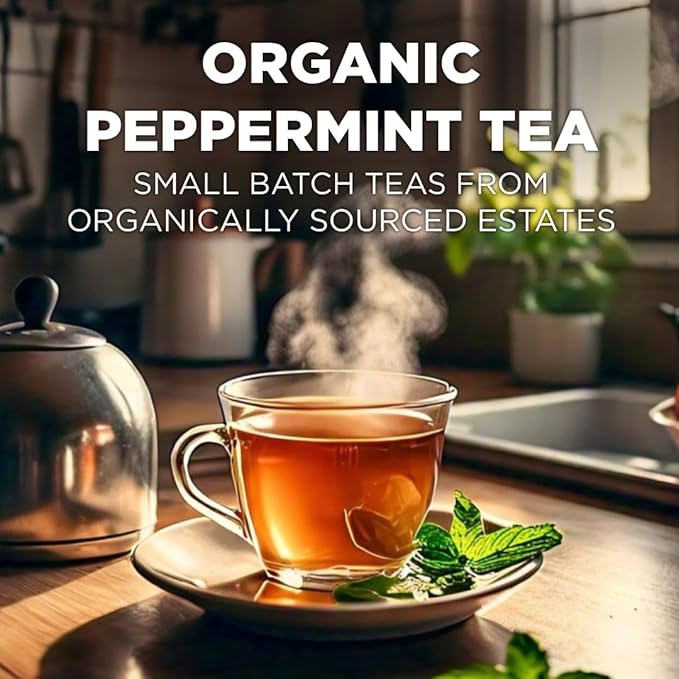 Maud's Organic Peppermint Tea Pods, 48 ct, Recyclable Single Serve Pods – 100% Gourmet Blended Tea Leaves, Compatible with Keurig K Cups Maker