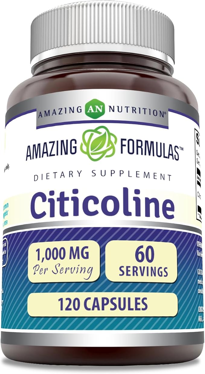 Amazing Formulas Citicoline Supplement | 1000 Mg per Serving | 120 Capsules | Non-GMO | Gluten-Free | Made in USA