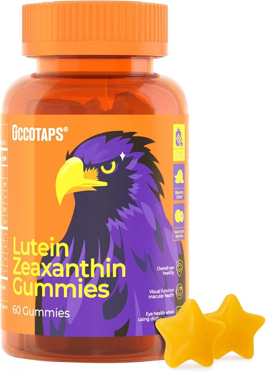 Lutein & Zeaxanthin Gummies - 20mg Lutein + Bilberry, No Sugar, Blue Light Support - Ideal for Dry Eyes & Daily Eye Wellness,60count