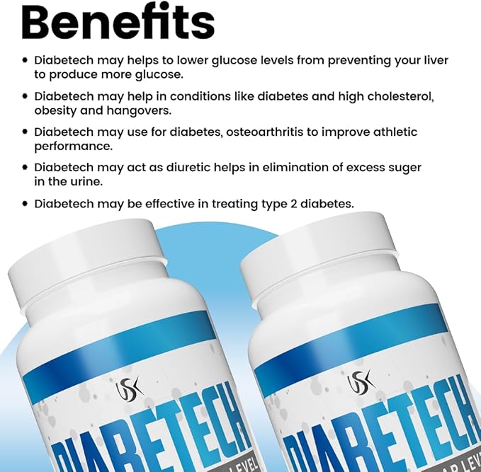 Unitech USK Diabetech Capsules | Herbal Formula with Fenugreek, Ceylon Cinnamon, Bitter Melon & Other Botanicals | Supports Healthy Metabolism | 60 Capsules