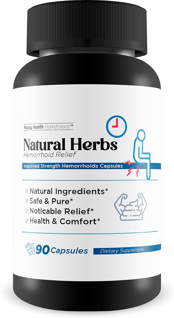 Natural Herbs Hemorrhoids Capsules - Our Best Hemorrhoid Relief Supplement - Premium Natural Herbs Strength Hemorrhoids Capsules - Hemorrhoids Natural Herbs Hemorrhoid Treatment Hemorrhoids Treatment