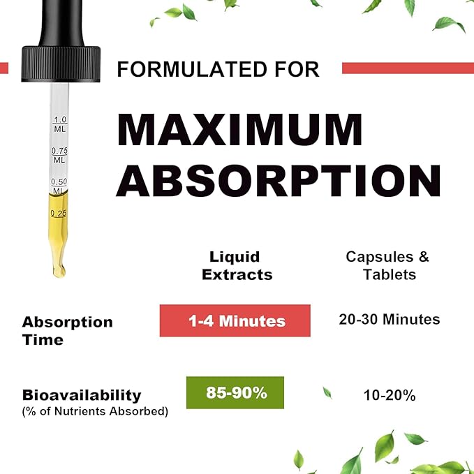 Magnesium Glycinate Liquid Drop - Triple Absorption Supplement to Support Nerves, Sleep, Calm, Heart, Muscles * -Sugar-Free with Potassium, L-Theanine, Sea Moss, Vitamin B,C,D3, K2-1Pack