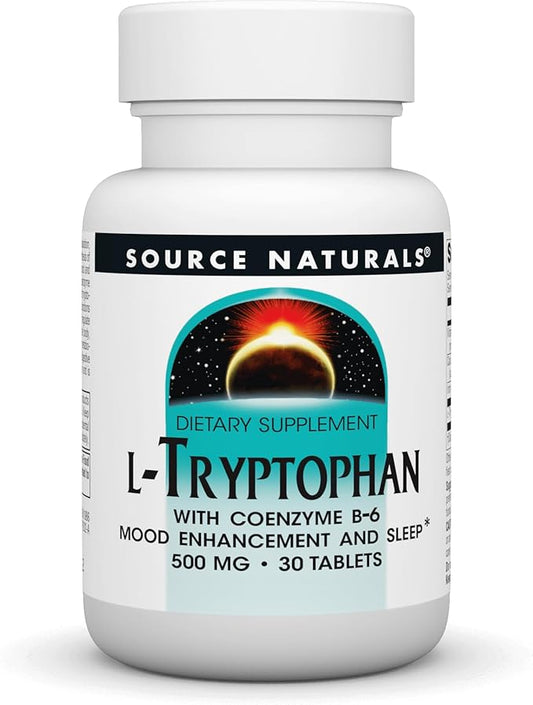 Source Naturals L-Tryptophan with Coenzyme B-6 500 mg - 30 Tablets