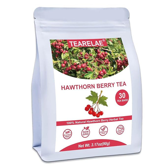 TEARELAE - Hawthorn Berry Tea, 30 Count - Pure Hawthorne Berries Herbal Tea Bags - Sweet and Tangy Flavor - Aid Digestion - Non-GMO - Caffeine-Free