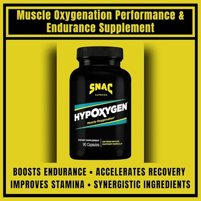 SNAC HypOxygen - Muscle Oxygenation Performance & Endurance Supplement, Improves the Body’s VO2 Max & Assists with Recovery from High-Repetition Exercise, 90 Veggie Capsules (45 Servings)