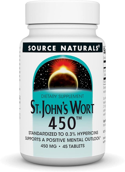 Source Naturals St. John's Wort 450 mg Supports a Positive Mental Outlook - 45 Tablets