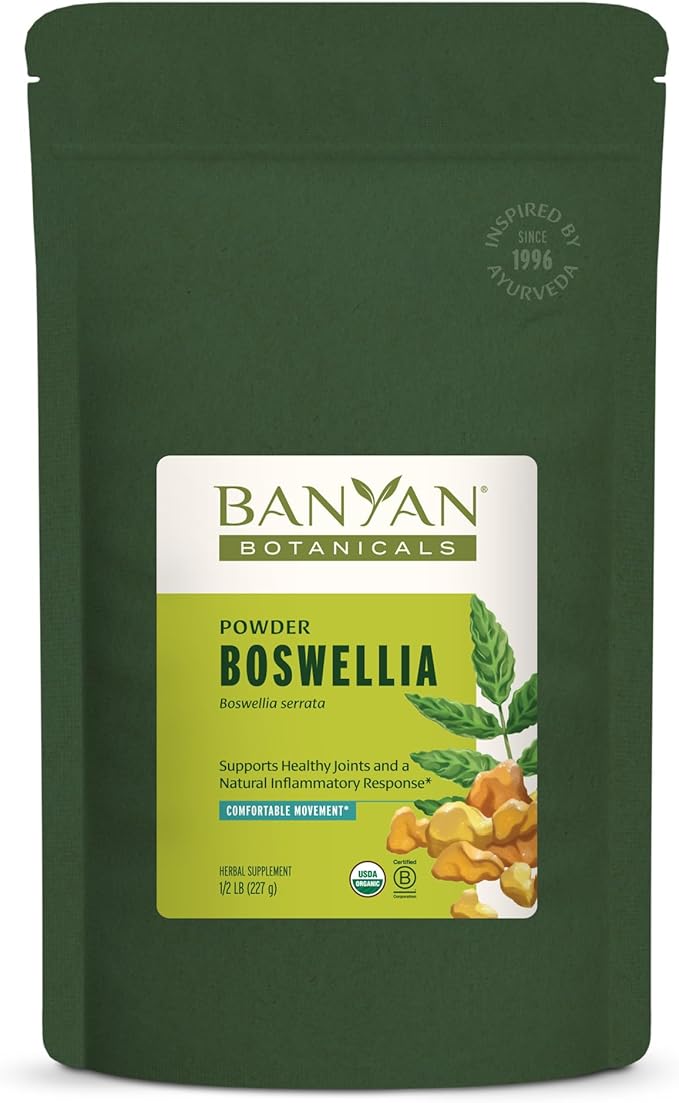 Banyan Botanicals Boswellia Powder – Organic Frankincense Resin (Boswellia Serrata) – Traditional Ayurvedic Joint Health Supplement* – 1/2 lb. – Non-GMO Sustainably Sourced Vegan