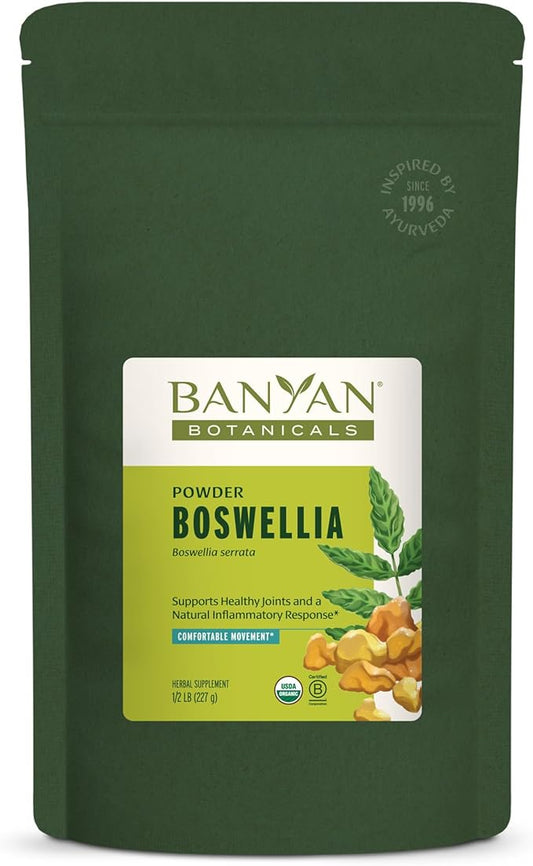Banyan Botanicals Boswellia Powder – Organic Frankincense Resin (Boswellia Serrata) – Traditional Ayurvedic Joint Health Supplement* – 1/2 lb. – Non-GMO Sustainably Sourced Vegan