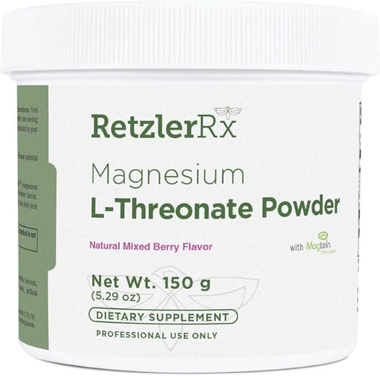Magnesium L-Threonate Powder with Magtein - Brain-Supporting Magnesium Threonate Complex - Mixed Berry, Gluten-Free Supplement for Cognitive Health - 60 Servings