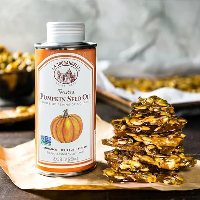 La Tourangelle, Toasted Pumpkin Seed Oil, Great for Cooking, Salad Dressings, Pastas, and Spreads, Health and Beauty Oil, 8.45 Fl Oz