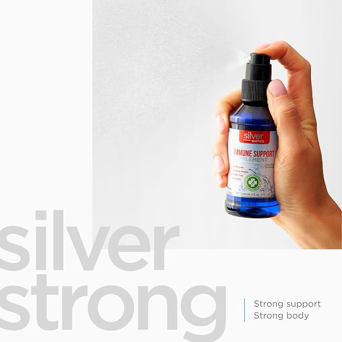 Silver Biotics Patented Multivalent SilverSol Technology | Ag₄O₄ 10 PPM Immune Support | Bio-Hacking Immune Building Natural Support | 4 oz. Sprayer