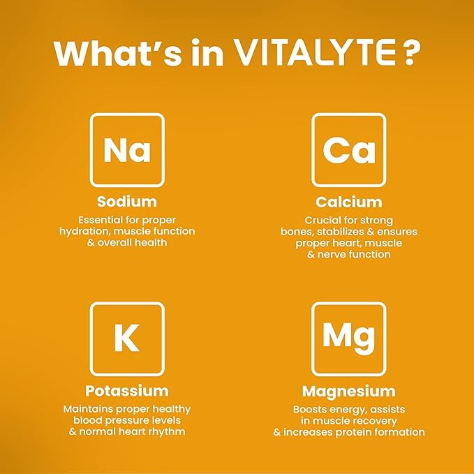 Vitalyte Electrolyte Powder Drink Mix, Isotonic Electrolyte Hydration Mix, Case Pack (6 Pack, Orange)