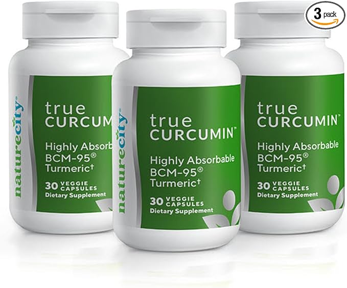 NatureCity True-Curcumin Turmeric Supplement | Non-GMO Tumeric and Curcumin 500mg Curcuma Capsules Vitamin Supplements | Up to 700% Increase in Absorption (90 Day Supply) | Supports Joints