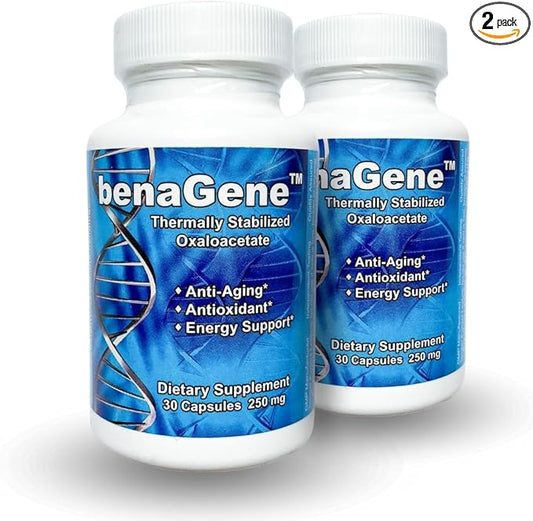 Benagene Oxaloacetate Supplement - Supports Cellular Energy, Healthy Metabolism, & Body Regulation - Thermally Stabilized with Vitamin C - Non-GMO & Vegan - Once Daily (60 Servings)