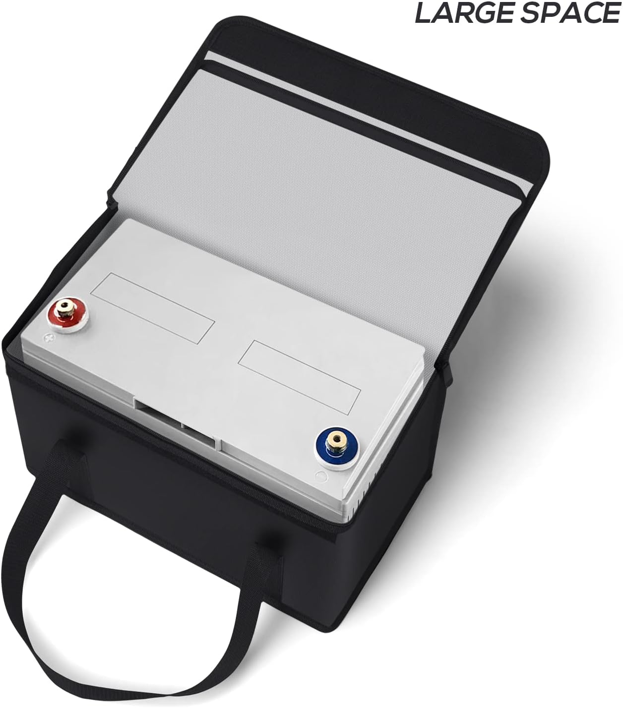 FLASLD Large Fireproof Lipo Bag for 100Ah Lithium Battery Storage and Charging, 14 x 7.8 x 9.5in Waterproof Box for Documents and Valuables