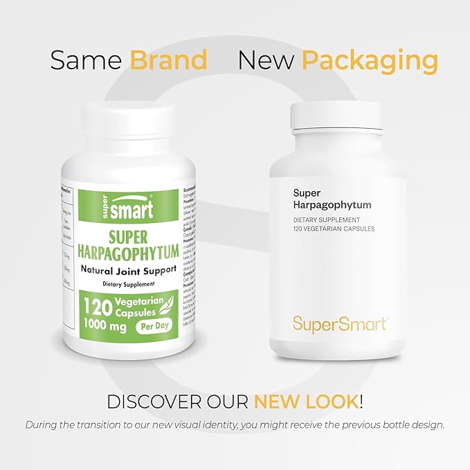 Supersmart - Super Harpagophytum 1000mg per Day (High Strength) - Devil's Claw Herbal Supplement | Non-GMO & Gluten Free - 120 Vegetarian Capsules