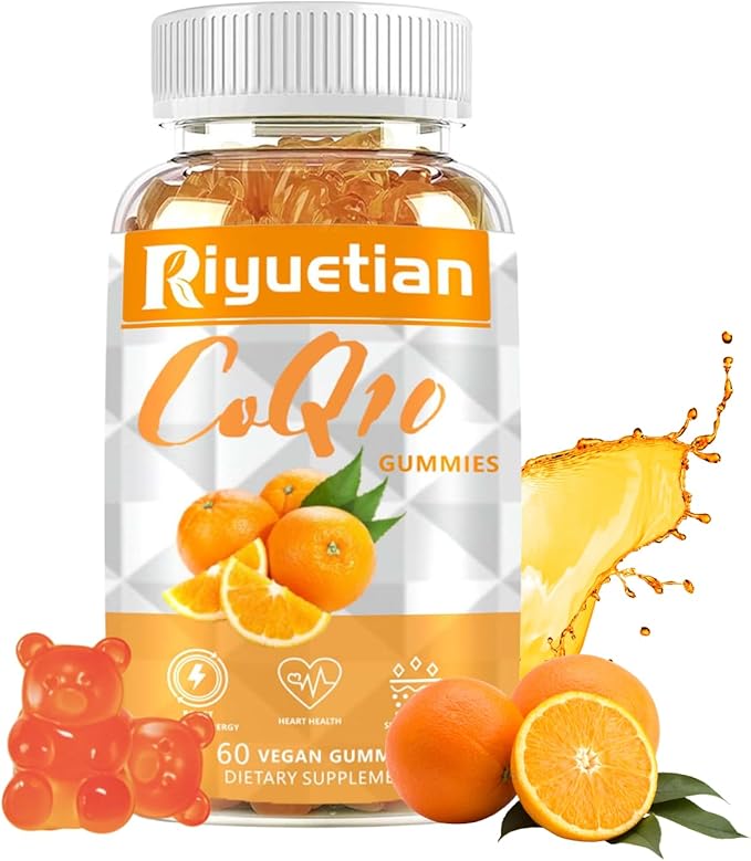 Extra Strength CoQ10 Supplements for Women & Men - Coq10 Gummies Antioxidant for Heart Health Support - Orange Flavored - Ubiquinol coQ10 Gummies - Vegan - 1 Pack
