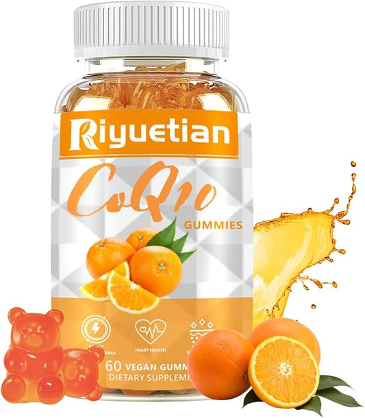 Extra Strength CoQ10 Supplements for Women & Men - Coq10 Gummies Antioxidant for Heart Health Support - Orange Flavored - Ubiquinol coQ10 Gummies - Vegan - 1 Pack