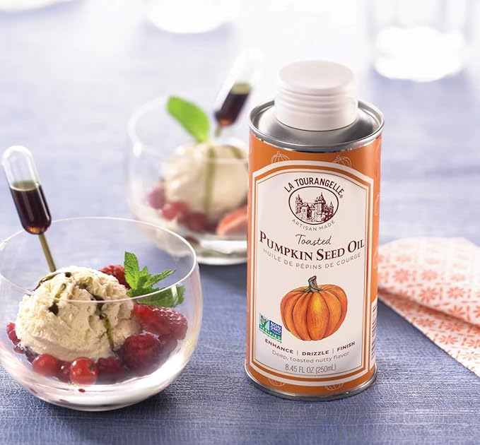 La Tourangelle, Toasted Pumpkin Seed Oil, Great for Cooking, Salad Dressings, Pastas, and Spreads, Health and Beauty Oil, 8.45 Fl Oz