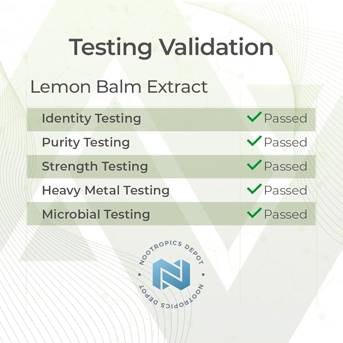 Nootropics Depot Lemon Balm Extract Tablets | 500mg | 120 Count | 10:1 Water Ethanol Extract