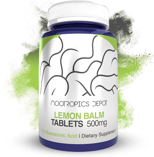 Nootropics Depot Lemon Balm Extract Tablets | 500mg | 120 Count | 10:1 Water Ethanol Extract