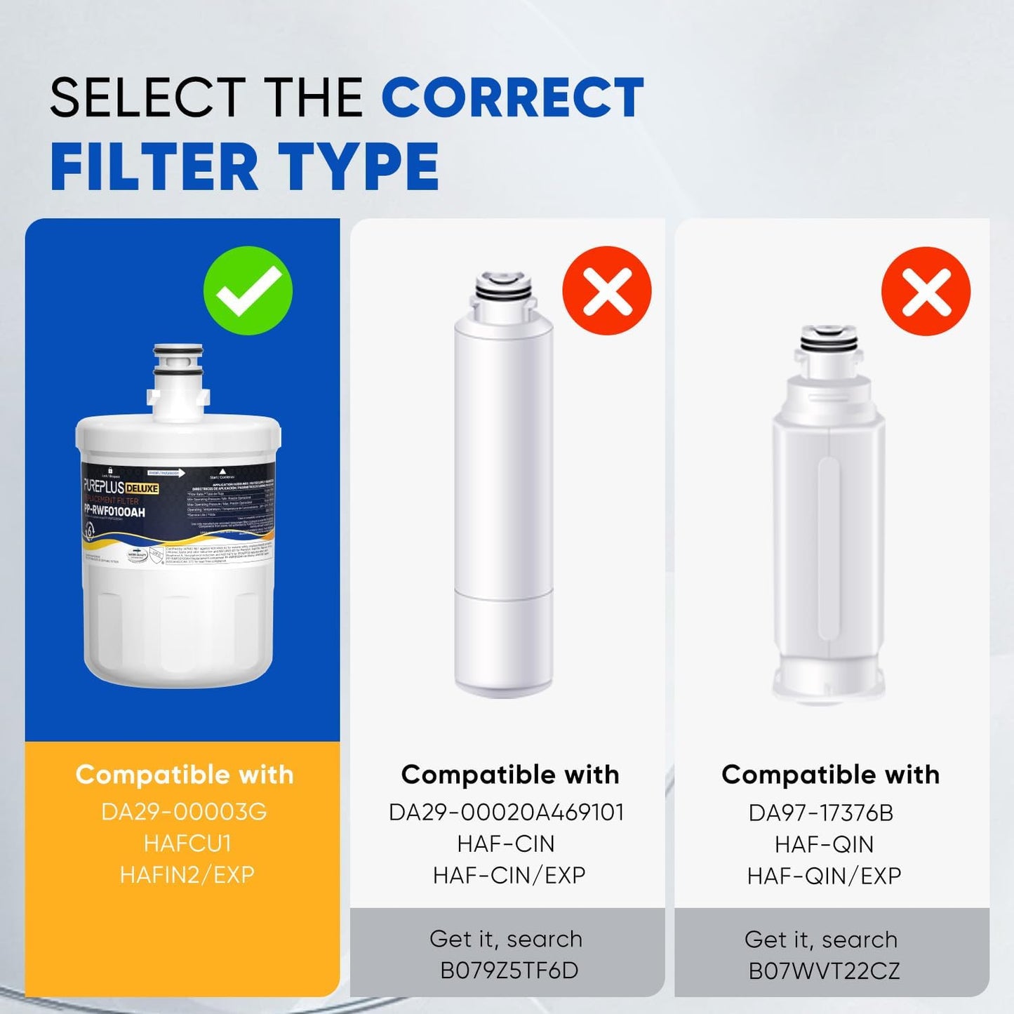 PUREPLUS NSF/ANSI 401, 53, 42 & NSF P473 Certified Replacement for LG LT500P, ADQ72910901, GEN11042FR-08, Kenmore 9890, 469890, HDX FML-1, ADQ72910907 Refrigerator Water Filter, 2Pack