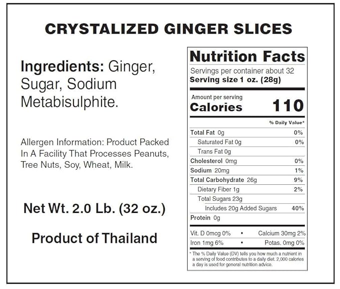 Candy Shop Dried Crystallized Ginger Slices in Resealable Bag (2 Lbs)
