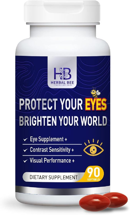 Eye Supplement - Lutein 10mg, Meso-Zeaxanthin 10mg, Zeaxanthin 2mg - Eye Vitamins Supports Vision, Blue Light Protection & Macular Health - Natural Antioxidant Formula | 90 Softgels