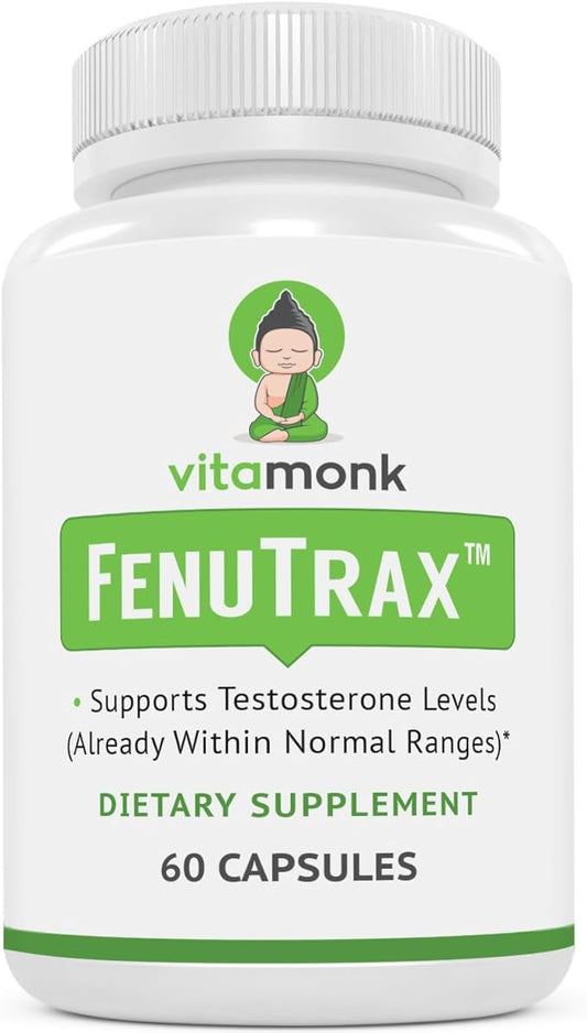 VitaMonk FenuTrax™ Fenugreek Extract Powerful 50% Fenugreek Seed Extract Standardized for Fenuside - High Furostanol Glycoside and Saponin Content When Compared to Testofen - 60 Capsules