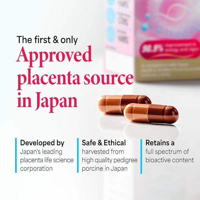 LABO Nutrition Le Ageless Placenta 99 with Ceramides -Placenta Supplement with Collagen Peptides, Oryza Ceramides-Skin Regeneration, Hydration, Anti-Aging Wrinkle Support, Immune Health, 60 Capsulesx3