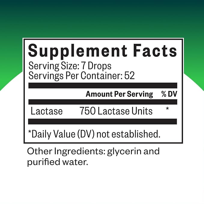 Seeking Health Lactase Drops, Supports Lactose and Dairy Digestion, for Lactose-Intolerant, Lactase Enzyme in Sweet Natural Glycerin Base to Make Lactose-Free Milk, 52 Servings (0.50 fl. Ounce)