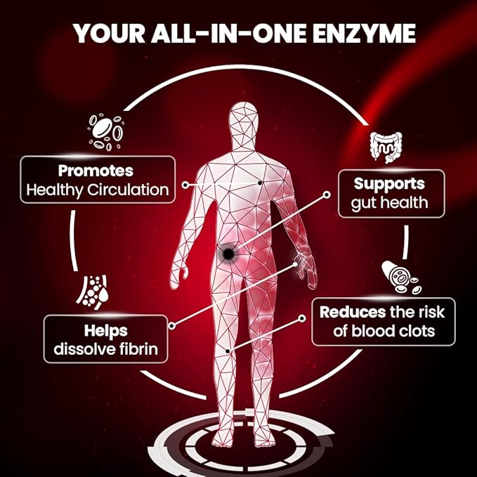 Lumbrokinase Supplement 40mg (60 Capsules) - Maximum Activity-800,000 UI - Pure Lumbrokinase Enzymes Digestive enzymes, Better Than serrapeptase Nattokinase Supplement, Lab Tested, Non GMO