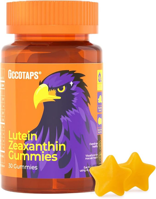 Lutein & Zeaxanthin Gummies - 20mg Lutein + Bilberry, No Sugar, Blue Light Support - Ideal for Dry Eyes & Daily Eye Wellness,30count