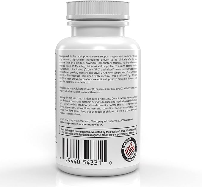 Platinum Health Alpha Lipoic Acid for Neuropathy Nerve Pain Support, Supplement, B Vitamins, L Arginine, All Natural Maximum Strength Neuropaquell for Discomfort in Feet, Hand, Toes,120 Capsules,800mg
