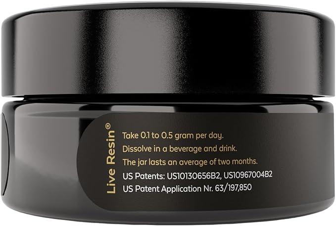 Live Resin Pure Gold Shilajit - Organic Shilajit Supplement with Over 80 Minerals - High Bioavailability & Antioxidant Support Mineral Supplement - Authentic Gold Infused Resin | USA Made -60 Servings