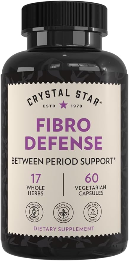 Crystal Star Fibro Defense, 60 Capsules, Black Cohosh, Breast & Uterine Health Between Periods, Gluten Free, Non-GMO