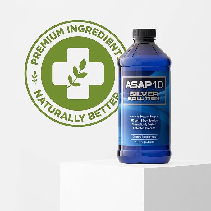American Biotech Labs - ASAP 10 Silver Solution - Immune System Support, 10 ppm Silver Solution Dietary Supplement - 16 fl. oz.