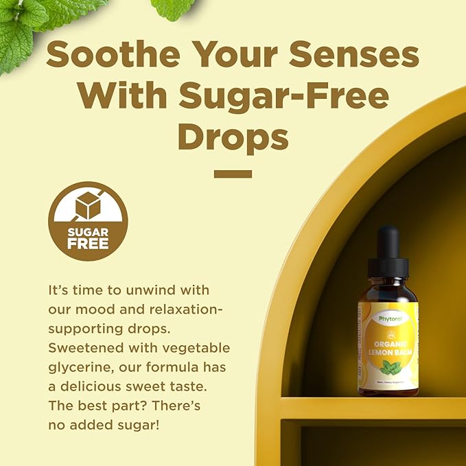 Organic Lemon Balm Leaf Liquid Extract for Immune Support - Lemon Balm Tincture for Mood & Relaxation Support - Organic Tincture Leaf Drops for Adults & Kids Dietary Supplement - 2OZ - 2 Pack
