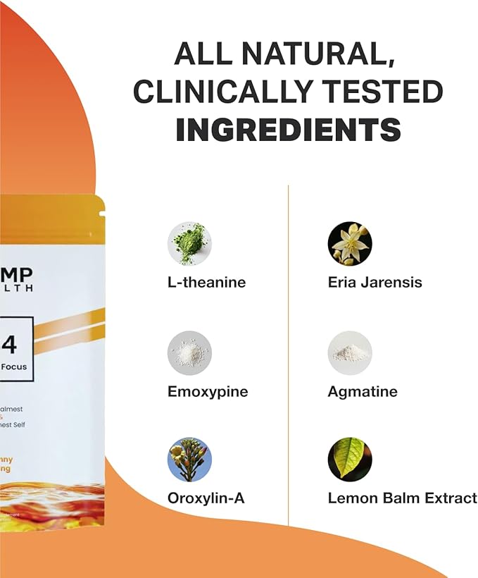 B4 - Supplement - Available in 6 Flavors - L-Theanine, Lemon Balm Extract, and More - 10 Count (10 Packets, Sunny Tang)