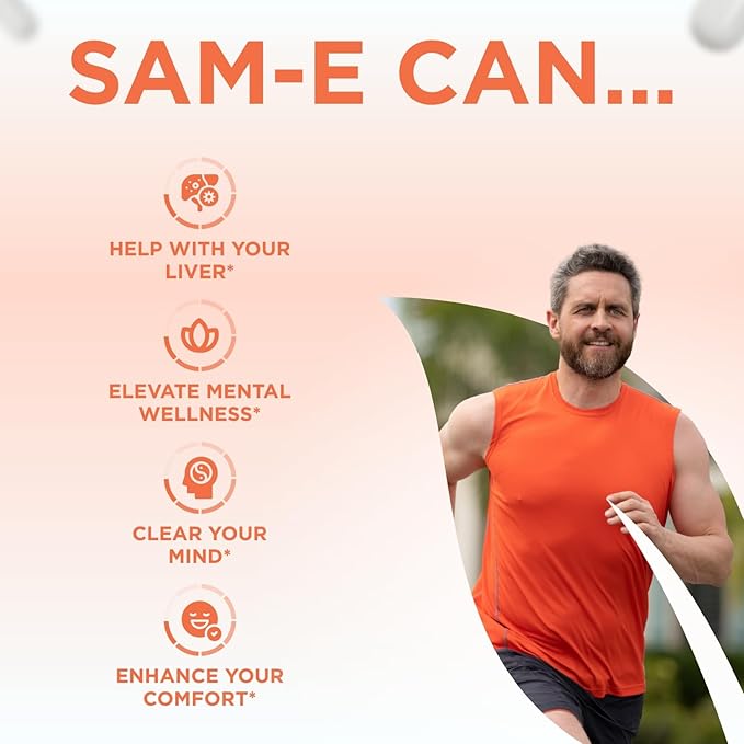Bioactive SAM-e 500mg - High Strength SAM-e Supplement with Biologically Active S,S Form for Liver and Mood Support - Vegan Non-GMO Preservative Free - Made in The US (60 Servings)