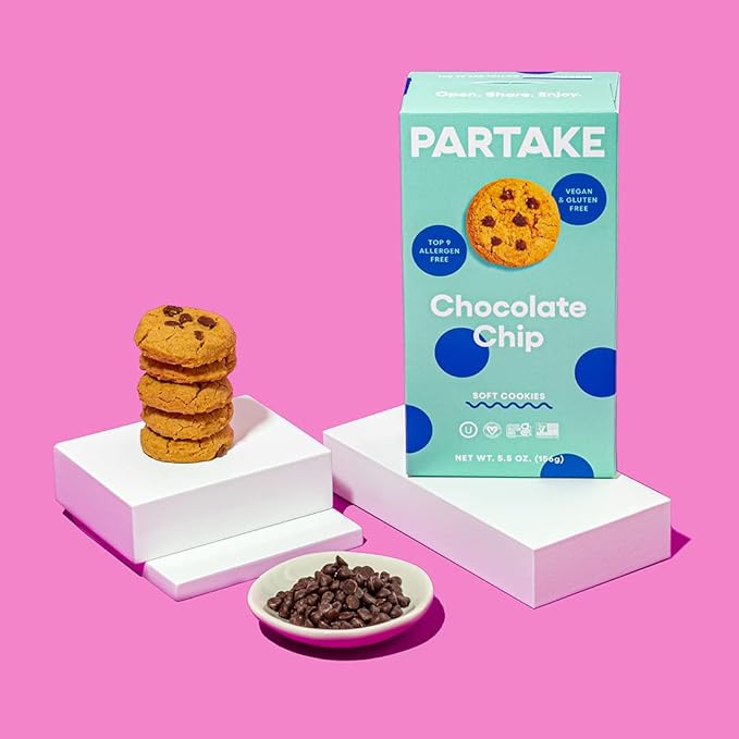 Partake Gluten Free Soft Baked Cookies Variety Pack (Chocolate Chip, Lemon & Snickerdoodle) - Vegan - Free From the Top 9 Allergens Including Dairy, Wheat, Soy, Eggs, & Peanuts - Non GMO - Safe School & Office Snack (6 Pack, 5.5oz Boxes)